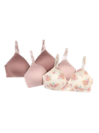 Tahari Brasier Moldeado sin Varillas para niña, paquete de 3 - 30A - Adobe Rose