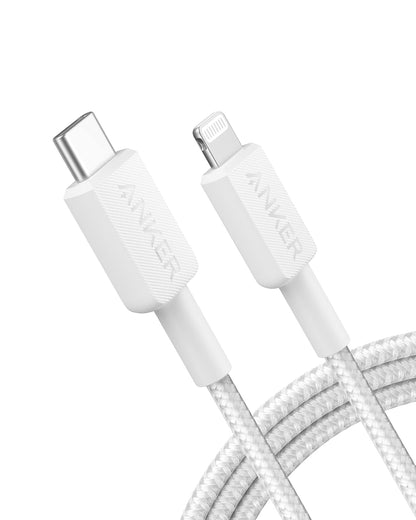 Anker - Cable USB-C a Lightning, 0.9 metros, para dispositivos Apple, cable USB-C 322 a Lightning, blanco (0.9 M, blanco)