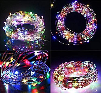 DOSYU 20M Cadena Luces Led Solares, 2 Pack 33FT 100 LED Guirnalda Navideñas Decorativas Cadena de Tira LED con 8 Modes de Iluminación Impermeable,para Jardín, Patio, Hogar,Fiesta de Navidad(WRGB)