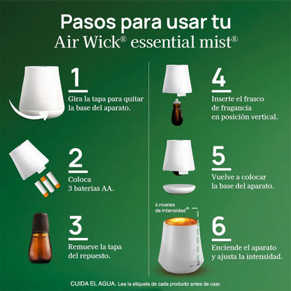 Air Wick® Vaporizador de Fragancias Essential Mist, Aroma Lavanda, Difusor y Repuesto de 20 ml