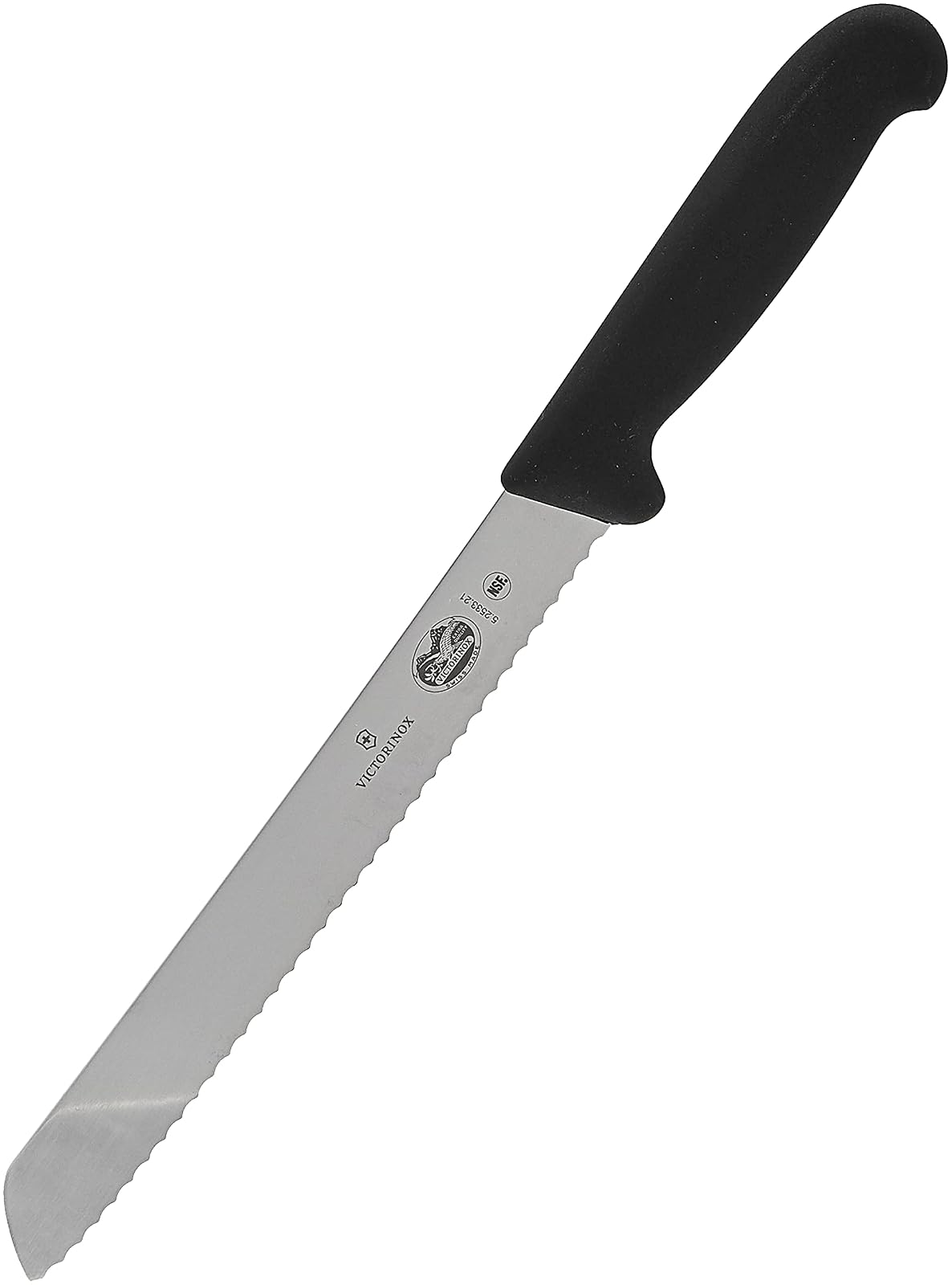 Victorinox Fibrox Pro - Cuchillo para pan, 20 cm, Negro, 8" Bread, 1