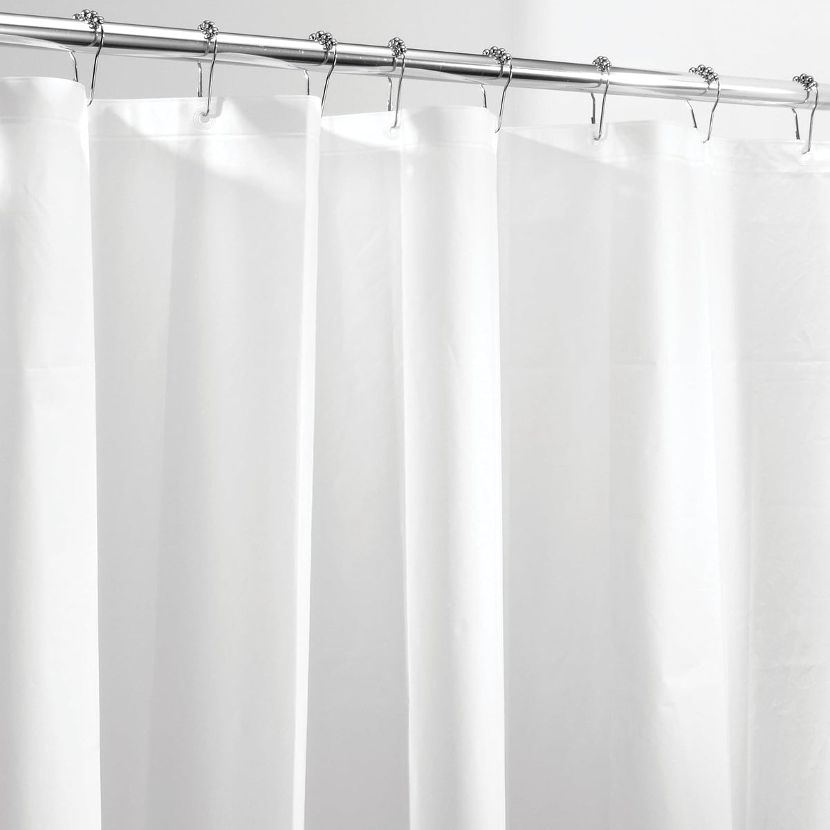 InterDesign Peva - Cortina de Ducha (Resistente al Moho, Calibre 3), Estándar, Blanco, Standard - Set of 2, 1