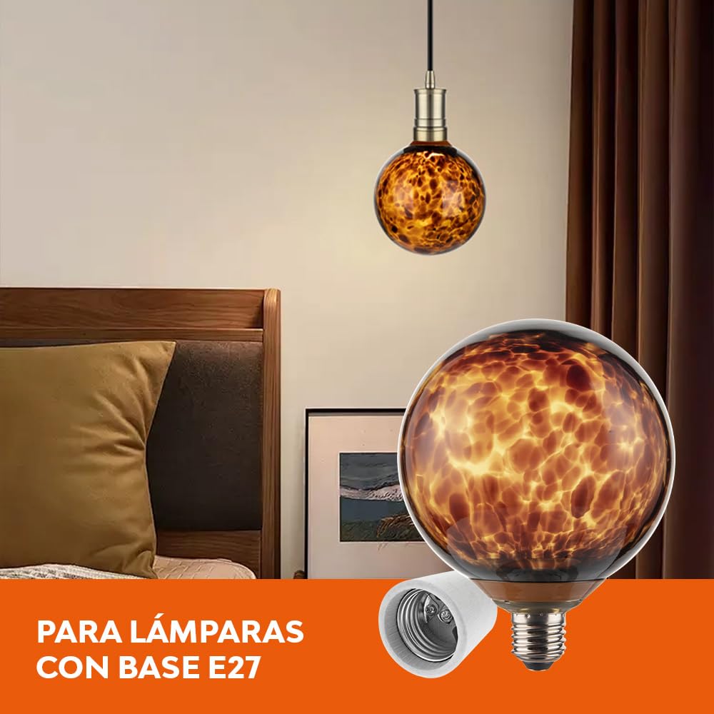 Tecnolite - Foco Globo G120 LED 4.5 W, Luz Ámbar, Base E27, No atenuable
