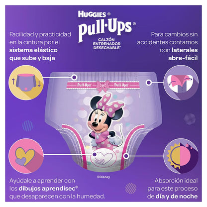 Huggies Pull-Ups Calzoncitos Entrenadores, Talla Grande Niña, Paquete con 30 Piezas, Ideal para niñas de entre 15 a 18 kg