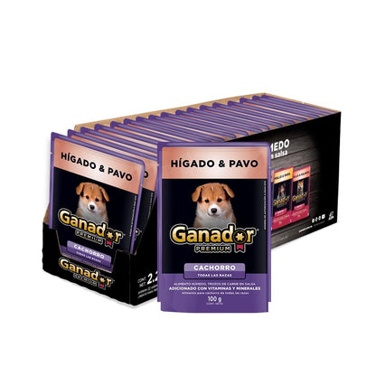 Alimento Humedo para Perro Ganador Premium Cachorro Higado & Pavo