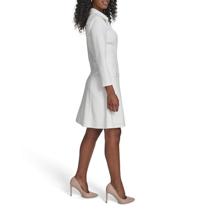 Tommy Hilfiger - Vestido para Mujer con Mangas 3/4 y Cuello de crepé