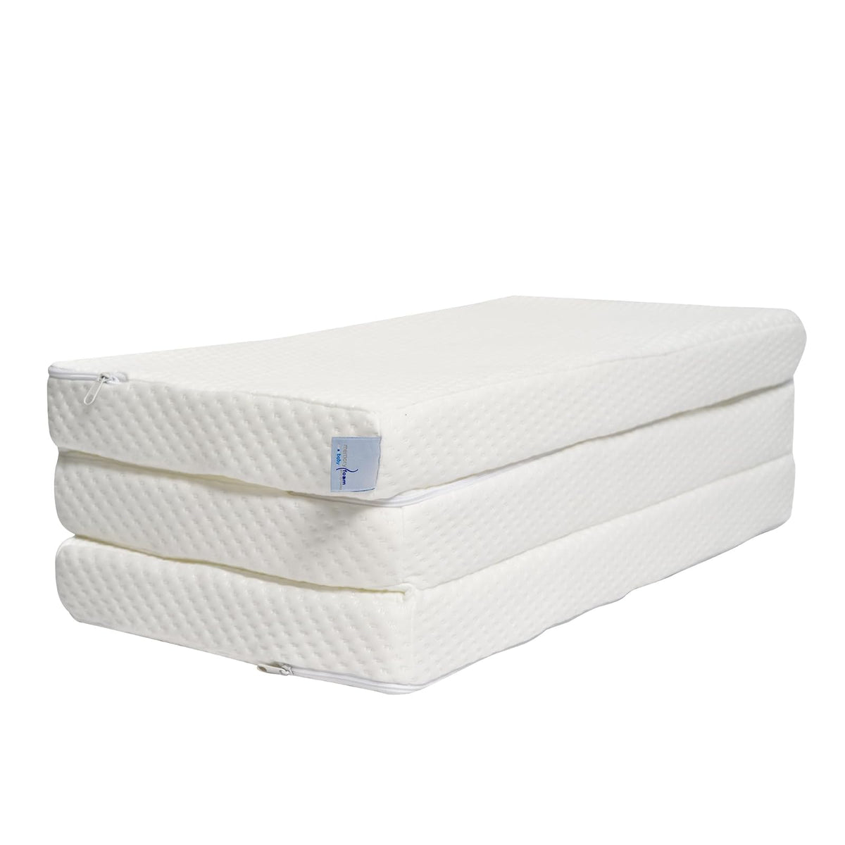MEMORY FOAM BABY | Colchón de Cuna de Bebé Para Viaje Plegable - Firmeza Media - Blanco - 102 x 71 x 6 cm - Hecho de Espuma de Poliuretano