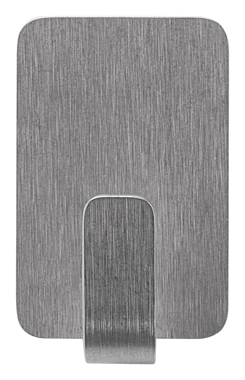 Command Pequeños ganchos de metal de acero inoxidable, 8 ganchos, 10 tiras, ideales para decoración de recámara