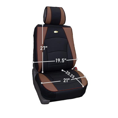 FH Group - Juego de 2 Fundas de Asiento para Automóvil, Camiones, SUV, Piel sintética, Impermeable, Protector de Asiento de Automóvil, Ajuste Universal, Color café