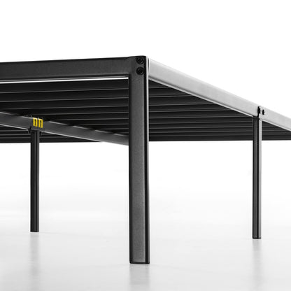 Best Price - Colchón de Plataforma de Metal de 14 Pulgadas con Base de colchón de Listones de Acero Resistente (no Necesita somier), Color Negro