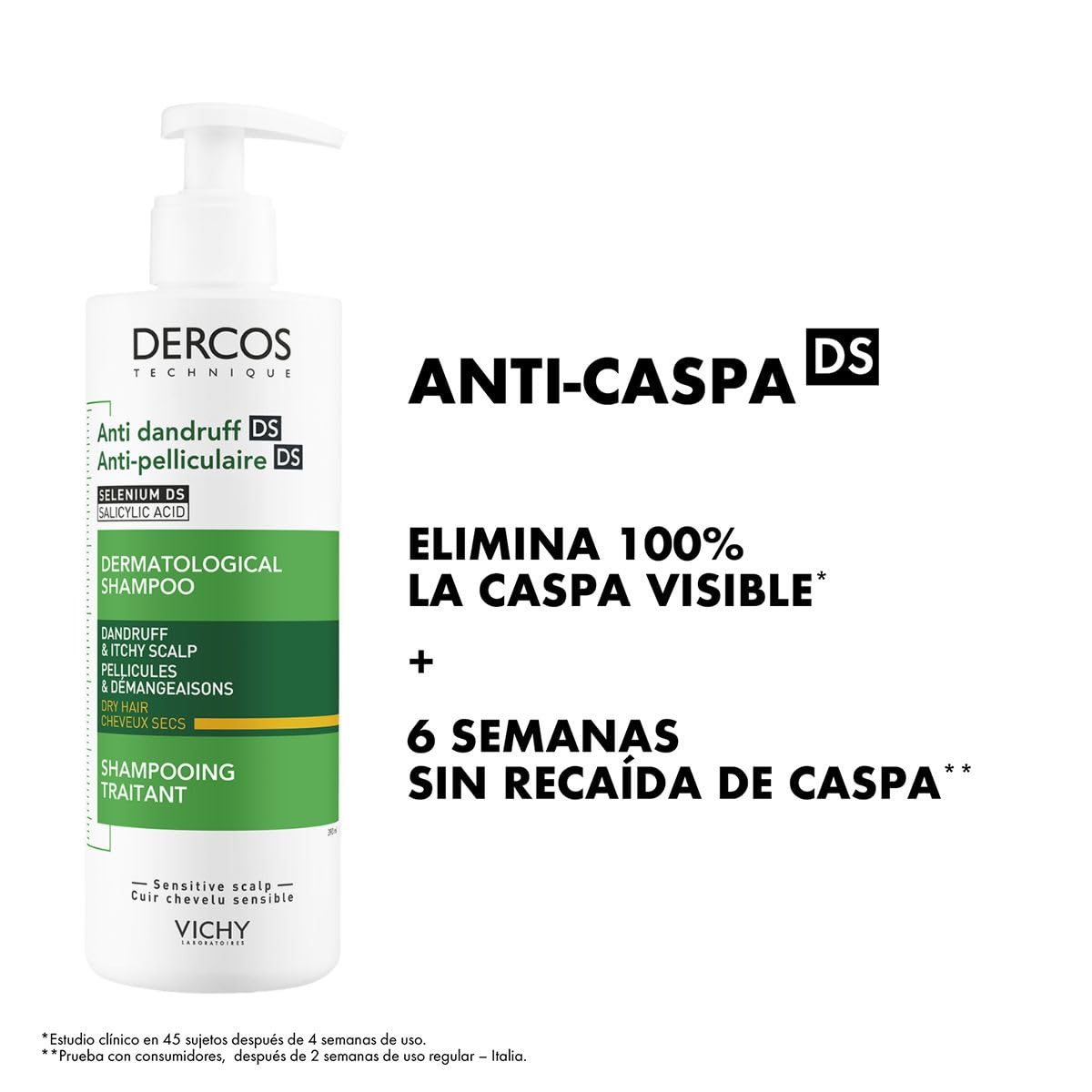 Vichy Dercos Shampoo Anticaspa para Cabello Seco 390ml