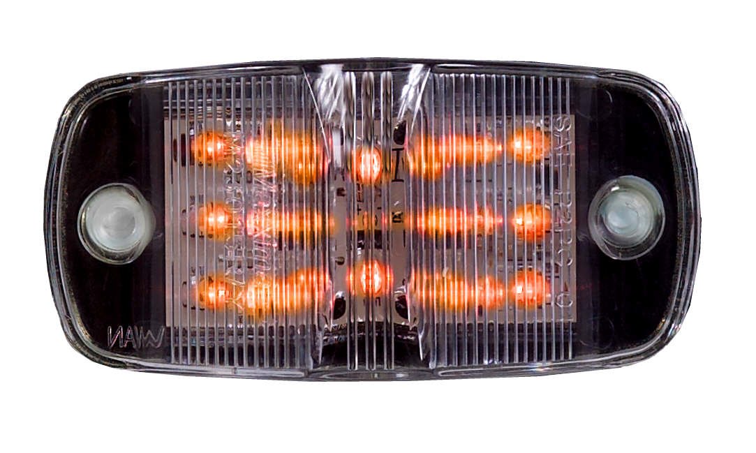 Maxxima - Luz LED de 4 Pulgadas con combinación de Lentes Transparentes, Rojo - Ámbar Lente Transparente