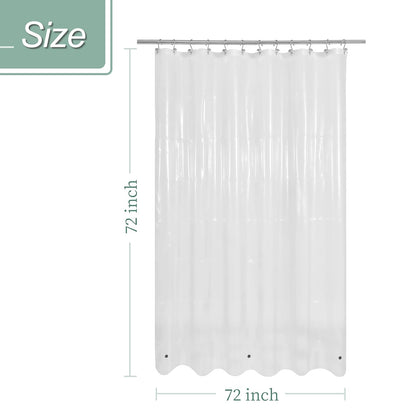 Mrs Awesome - Cortina de ducha transparente con 3 imanes, 72 x 72 pulgadas, cortina de ducha de plástico resistente para baño, ligera, impermeable, transparente