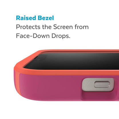 Speck CandyShell Pro - Funda para iPhone de 6.1 Pulgadas, Color Rosa y Rojo energético, Delgada, protección contra caídas, Resistente a arañazos, Tacto Suave, Doble Capa