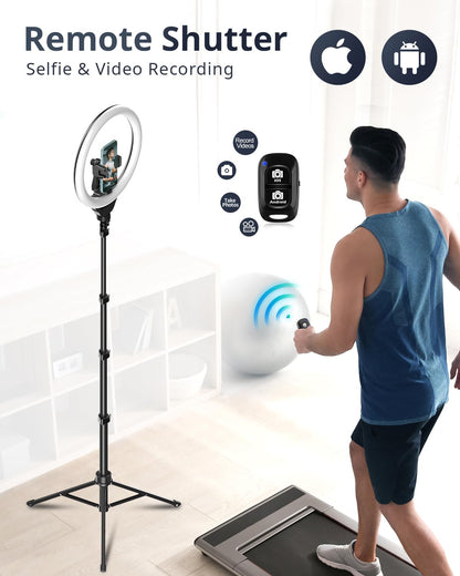 UBeesize 12’’ Ring Light with Tripod, Selfie Ring Light with 62’’ Tripod Stand, Light Ring for Video Recording＆Live Streaming(Youtube, Instagram, TIK Tok), Compatible with Phones, Cameras and Webcams
