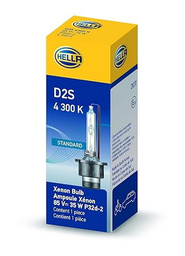 Hella 178560811 Foco Xenón D2S 4300K Standard Cristal UV Fácil Instalar Luz Fría Presentación Individual