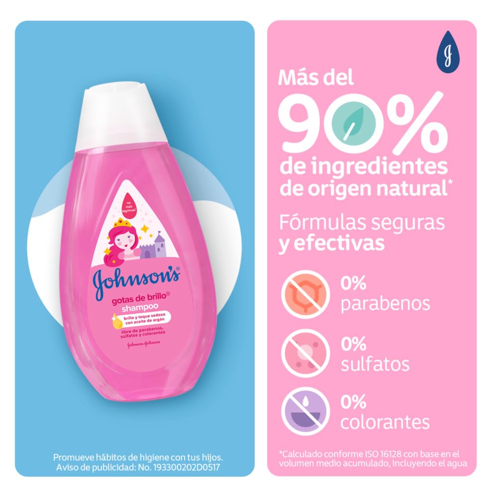 Johnson's Baby Shampoo Johson's Gotas De Brillo 750 Ml, color, 750 ml, pack of/paquete de