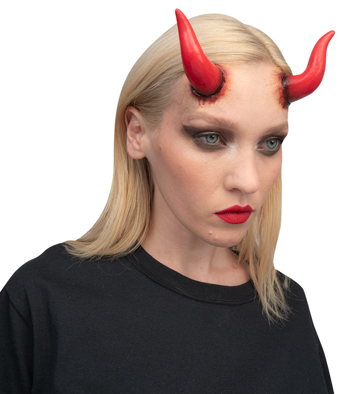 Appliance Devil Horns, Aplicación de Cuernos de Diablo, Pegatina de Látex de Cuerno de Demonio Ideal para Disfraz de Halloween y Fiestas de Disfraces
