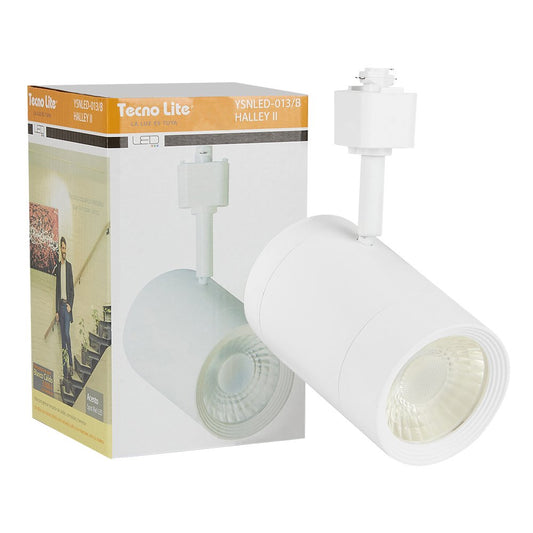Tecnolite Lámpara Spot de Riel LED Dirigible YSNLED-013/B, 14.5 W, Luz Suave Cálida, Blanco