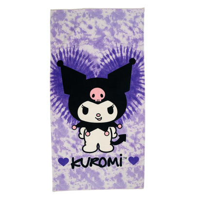 Franco Collectibles Sanrio Kuromi - Toalla de baño de algodón súper Suave, 60 x 30 Pulgadas, (Producto con Licencia Oficial)