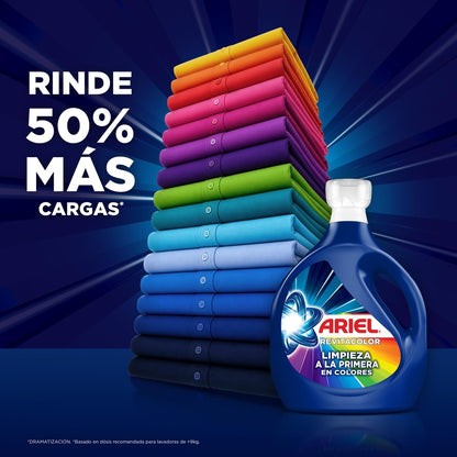 Ariel Revitacolor Detergente Líquido, Jabón Líquido para Ropa 4.8L