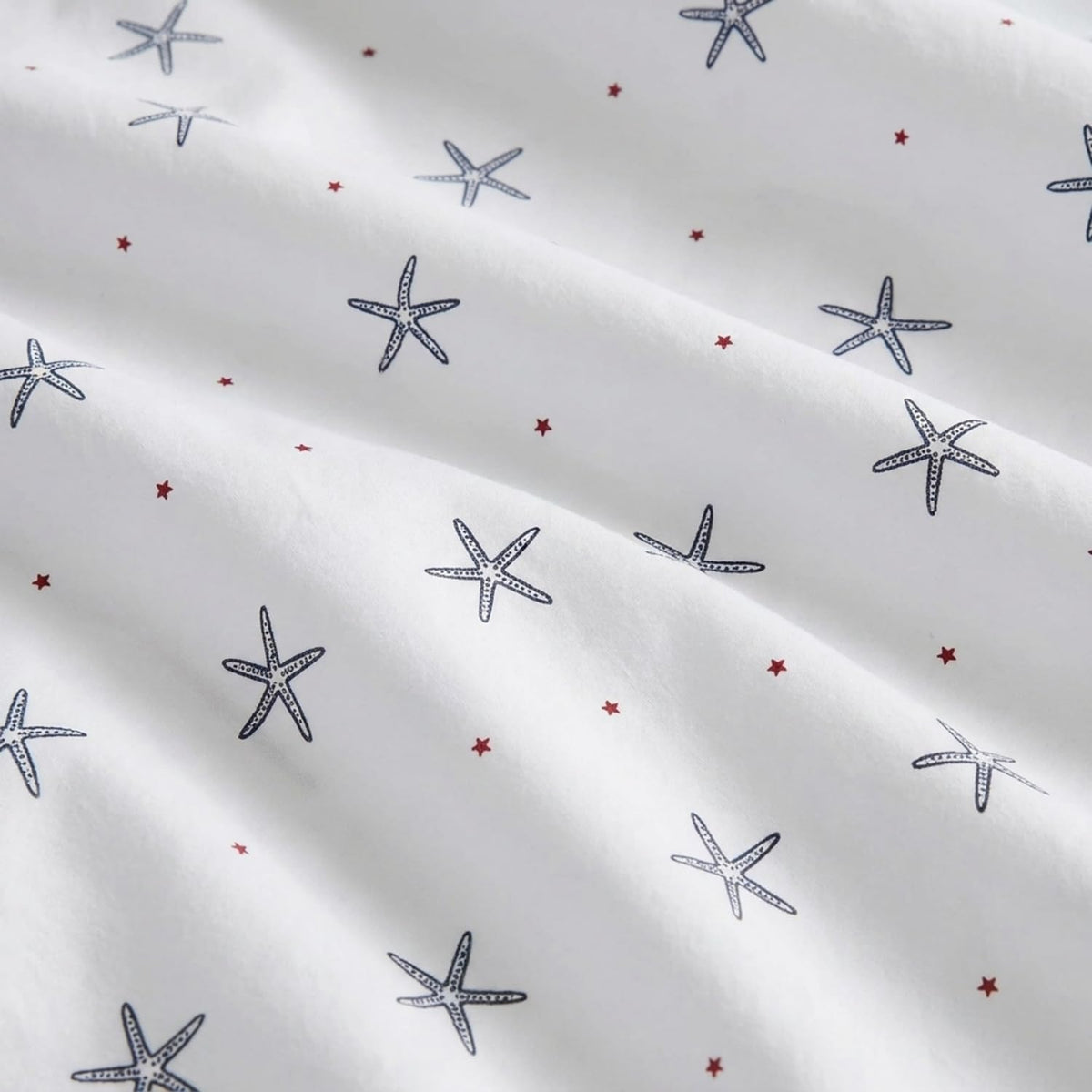 Nautica - Juego de sábanas de percal de algodón, decoración Casual para el hogar (Star Spangled Coastal Navy, King)