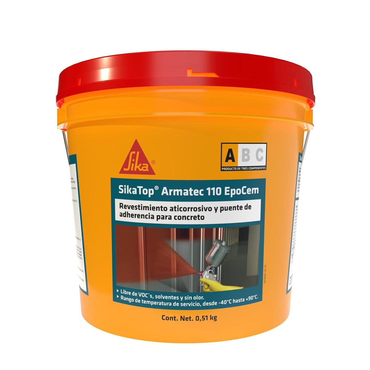 Sika - Revestimiento Anticorrosivo y puente de Adherencia para Concreto - SikaTop Armatec 110 Epocem (A+B) - Excelente Puente de Adherencia entre Acero y Concreto - Unidad de 8 Kg