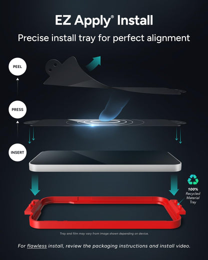 ZAGG Fusion Privacy Google Pixel 9 Pro XL Protector de visualización – Polímero híbrido flexible, filtro de privacidad de 2 vías, protección contra impactos y arañazos, instalación EZ Application,