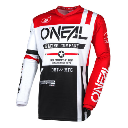 O'NEAL | Motocross-Jersey Langarm | MX Enduro | Gepolsterter Ellbogenschutz, V-Ausschnitt, atmungsaktiv | Element Jersey Warhawk V.24 | Erwachsene