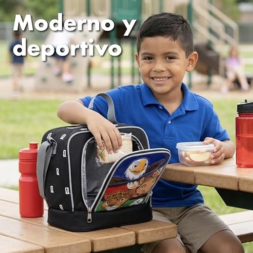 Ruz Lonchera Competition Marks 2026 Infantil Bolsa para Alimentos 3L Compacta Poliéster Resistente Niño Negro