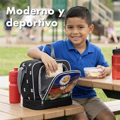 Ruz Lonchera Competition Marks 2026 Infantil Bolsa para Alimentos 3L Compacta Poliéster Resistente Niño Negro