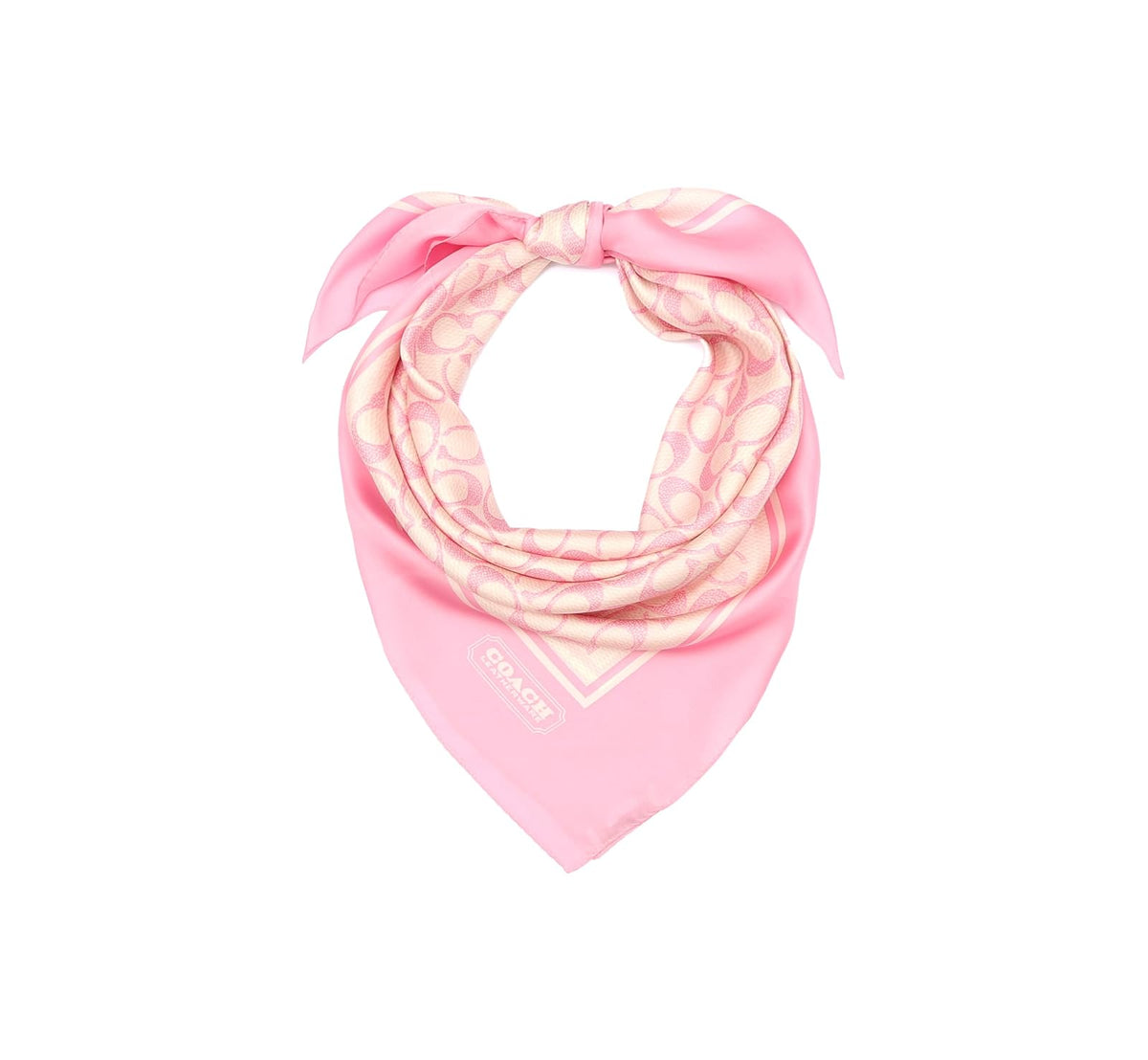 Coach Vintage Signature C Printed Silk Square Bufanda cuadrada Mujer - Talla Única - Rosa suave