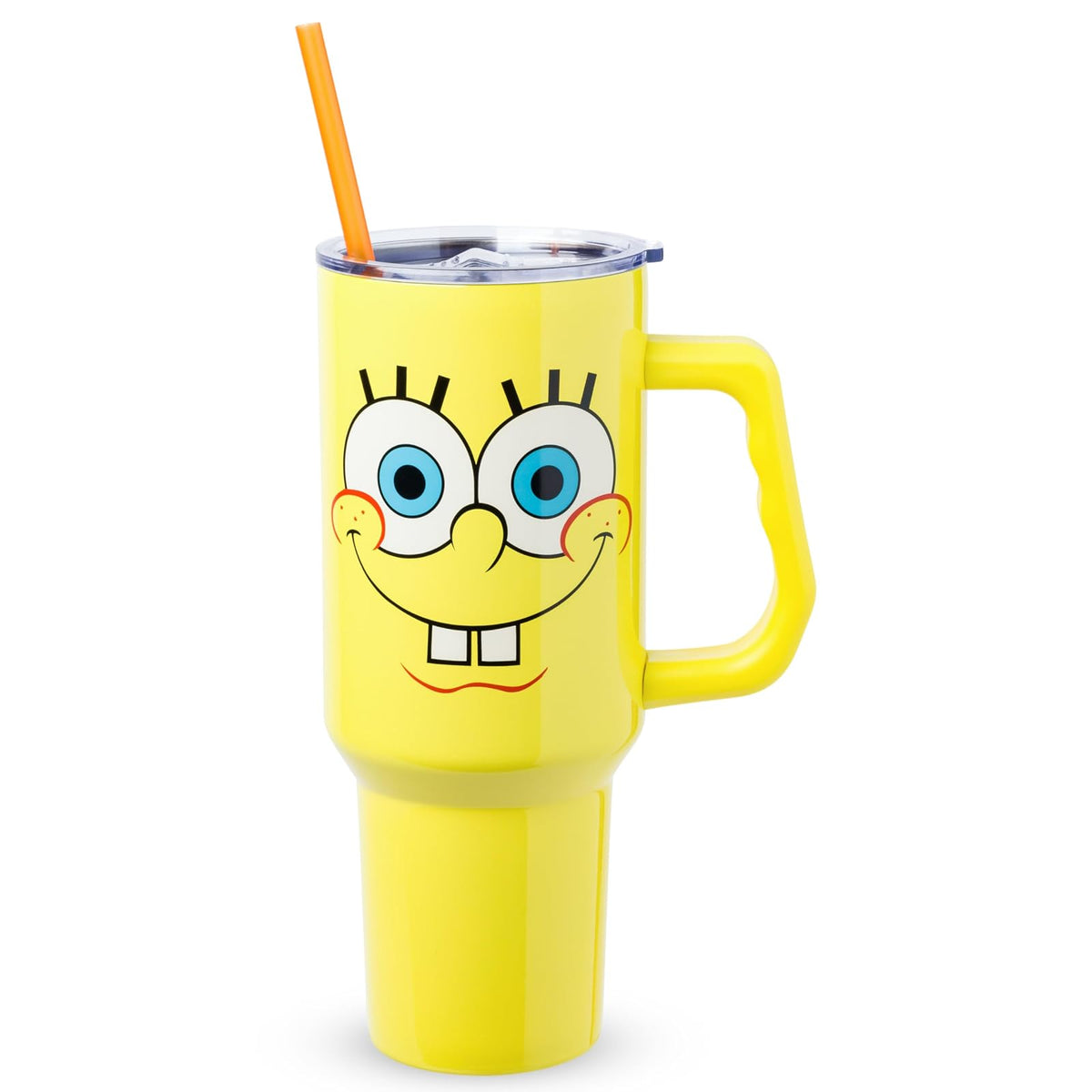 Silver Buffalo Vaso Térmico Care Bears, Acero Inoxidable, 40 oz - Bob Esponja Squarepants Sonriendo