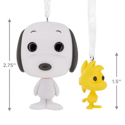 Hallmark Peanuts Snoopy y Woodstock Funko Pop Adornos de Navidad, Juego de 2, Regalos de Cultura Pop