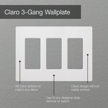 Lutron Claro Placa de pared de 3 pines, 1 paquete, Marrón