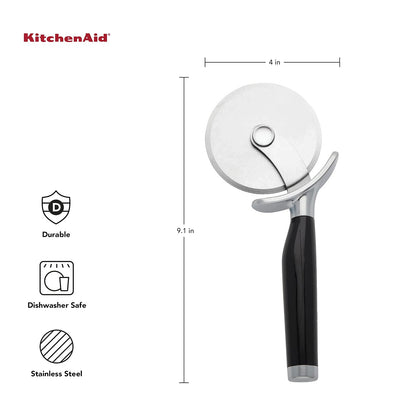KitchenAid Rueda clásica para pizza, 9 pulgadas, color negro