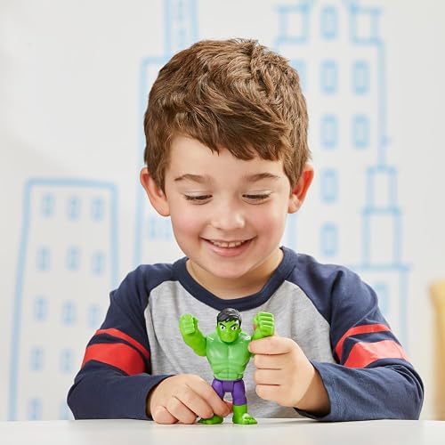 Marvel Spidey and His Amazing Friends - Figura de Acción de Hulk a Escala de 10 cm con 5 Puntos de articulación, Ideal para niños a Partir de los 3 años.