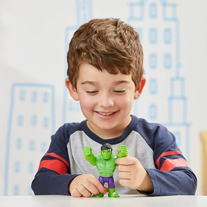 Marvel Spidey and His Amazing Friends - Figura de Acción de Hulk a Escala de 10 cm con 5 Puntos de articulación, Ideal para niños a Partir de los 3 años.