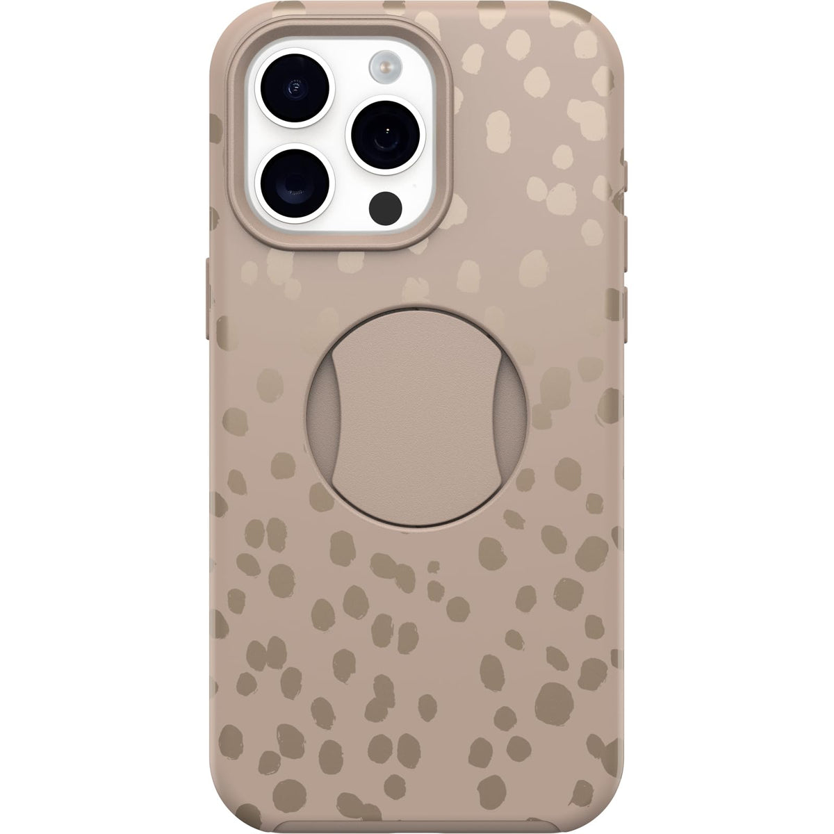 OtterBox - Funda para iPhone 15 Pro MAX (Solamente) OtterGrip Symmetry Series - ON The Spot (café), Agarre Integrado, Funda Elegante, se Ajusta a MagSafe, Bordes elevados para Proteger la cámara y la
