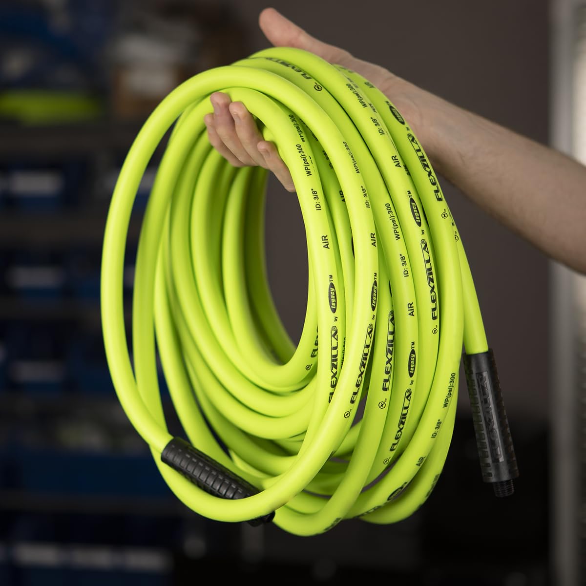 Flexzilla HFZ1450YW2 Manguera de Aire Híbrida 1/4 Pulgada x 50 Pies con Extremos MNPT 1/4 Pulgada Amarillo