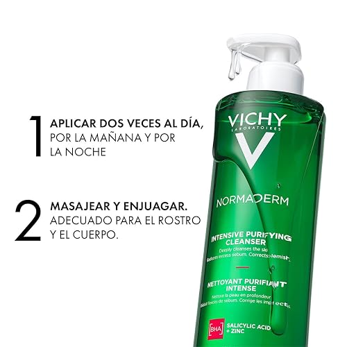 Vichy Gel Limpieza Rostro Anti-imperfecciones Normaderm Phytosolution - Reduce brillo e imperfecciones, para piel rasa o propensa al acné