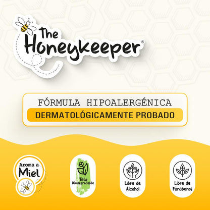 The Honeykeeper, Toallitas Húmedas para Bebé, Tela Biodegradable Aroma a Miel, Caja con 576 Toallitas (8 paquetes de 72 toallitas c/u)