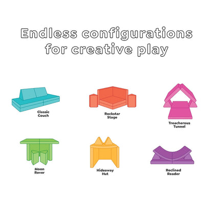 Yourigami - Sofá de Juego para niños y niños pequeños, sofá Plegable Convertible, diseño Modular de Espuma Duradera, Color Gris montaña
