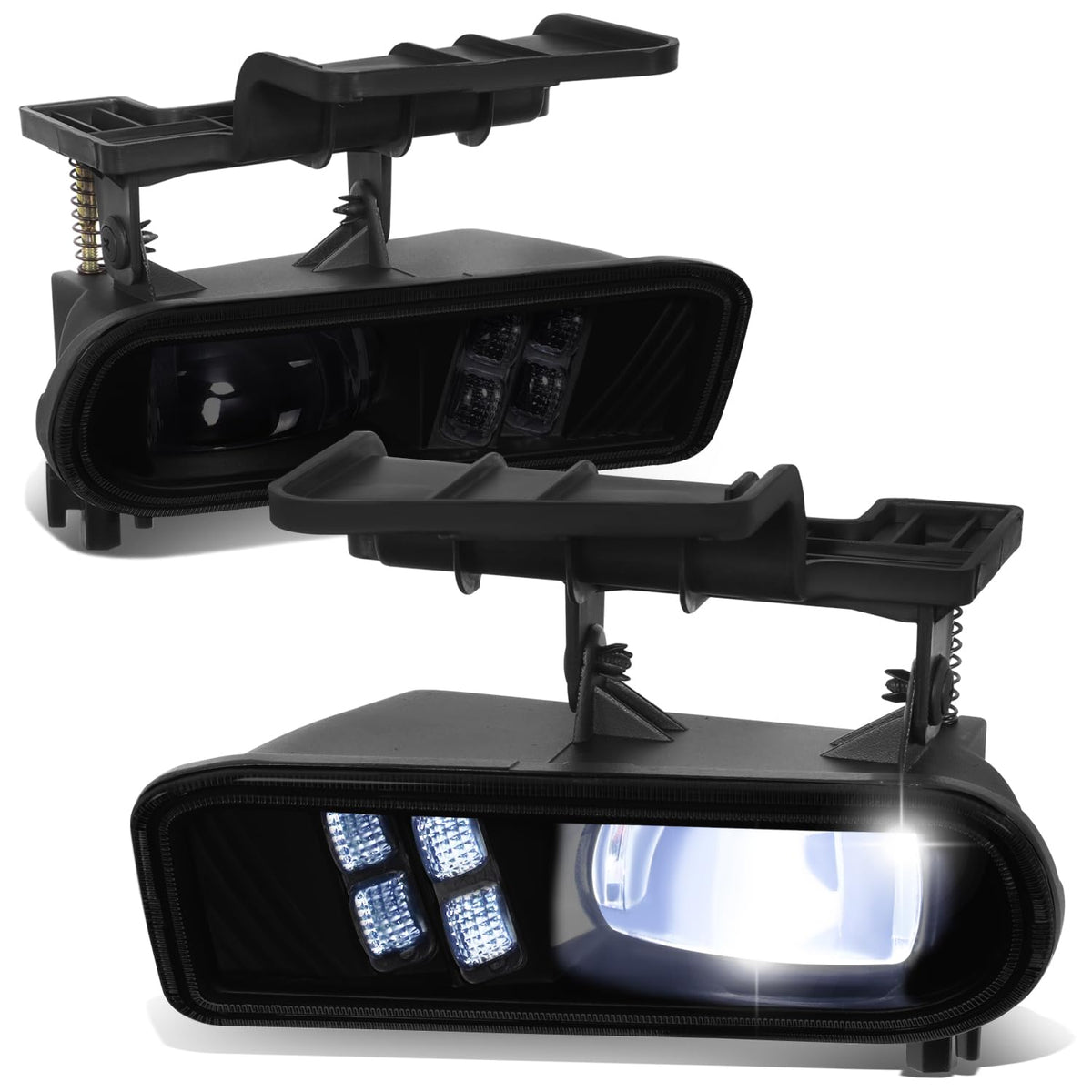 DNA Motoring Par de Luces Antiniebla LED Proyector Compatibles con Chevy Silverado 1500 2500 Suburban Tahoe 1999-2006 Lente Ahumada