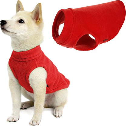 Gooby Chaleco de Forro Polar Elástico para Perro, Clima Frío - rojo - X-Small Longitud: (6")