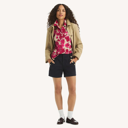 Nautica Polo de Manga Corta con Botones para Mujer