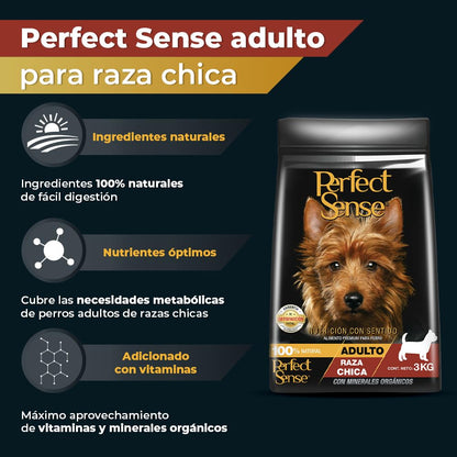 Perfect Sense Alimento Natural para Perros Adultos de Raza Pequeña 1.5 kg – Nutrición con YUCCA y Omega 3