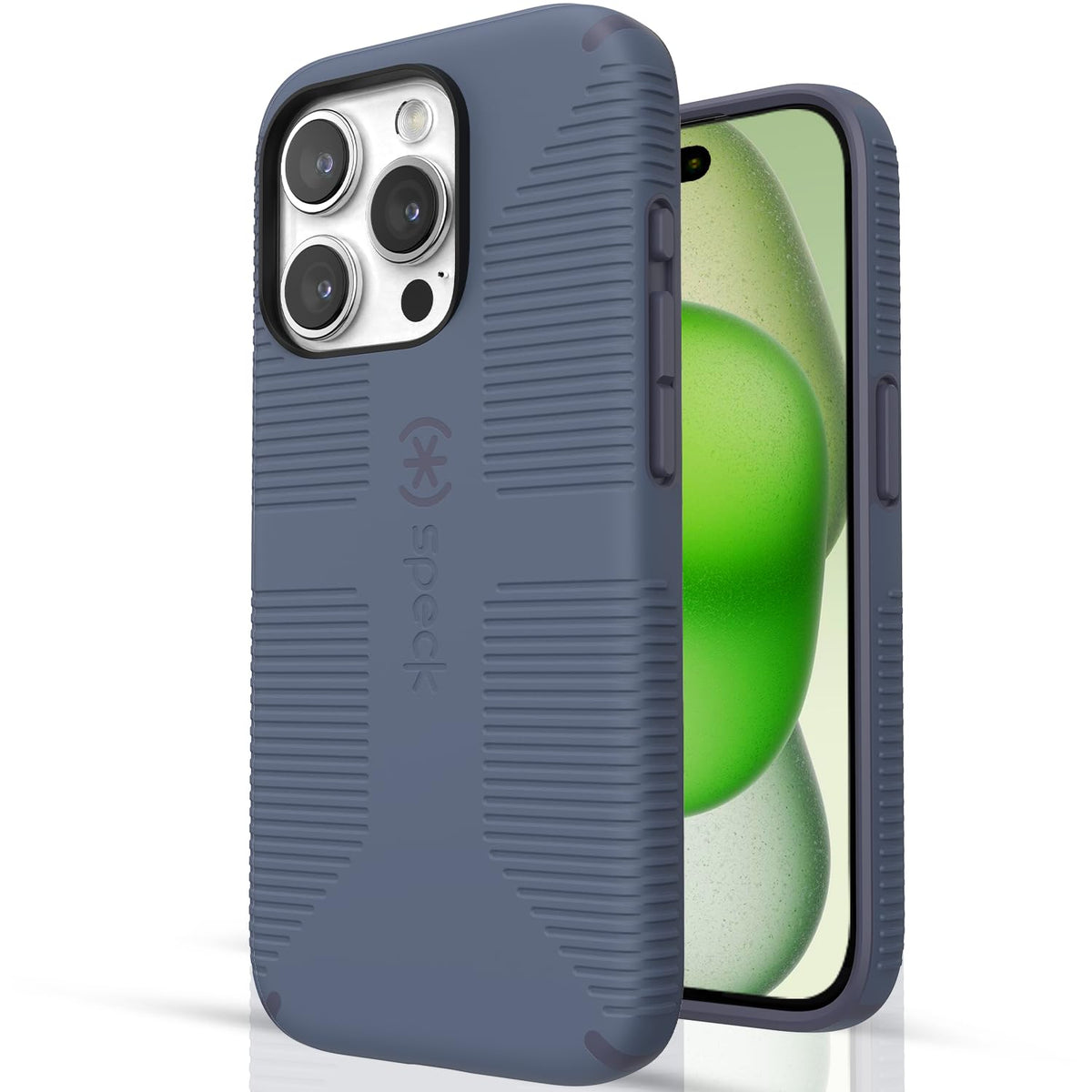Speck CandyShell Grip Funda para iPhone 15 Pro - Mystery Blue - Faded Denim