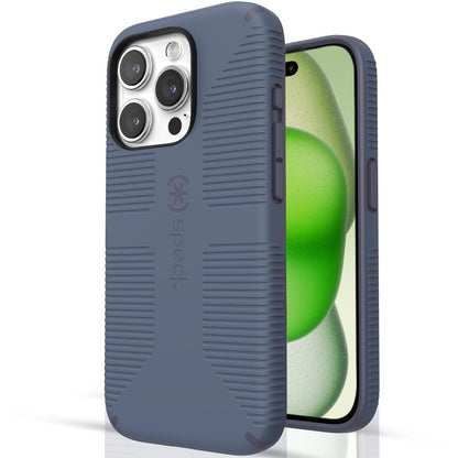 Speck CandyShell Grip Funda para iPhone 15 Pro - Mystery Blue - Faded Denim