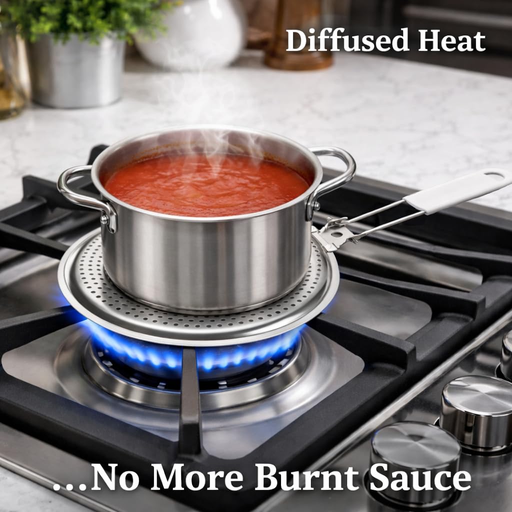 HIC Heat Diffuser Reducer Flame Guard Simmer Plate, 8.25-Inches